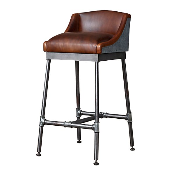 Барный стул Iron Scaffold Bar stool brown Коричневый Серый Барный стул Iron Scaffold Bar stool brown Коричневый Серый в Твери | Loft Concept