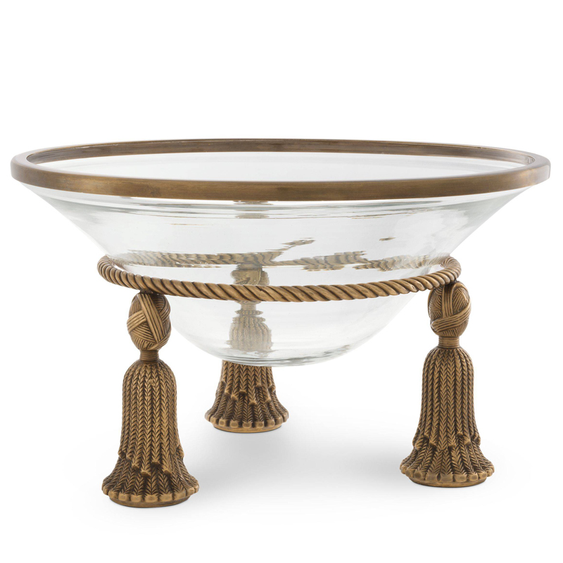 Чаша Eichholtz Bowl Tassel brass Прозрачный Винтажная латунь Чаша Eichholtz Bowl Tassel brass Прозрачный Винтажная латунь в Твери | Loft Concept