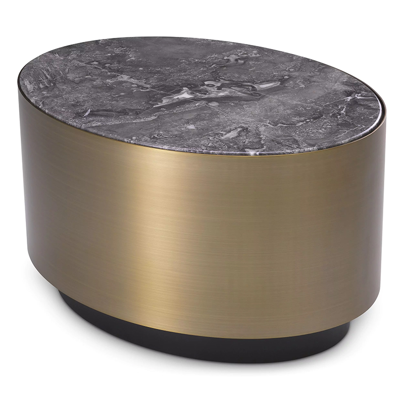 Приставной стол Eichholtz Side Table Porter Oval Латунь Серый Приставной стол Eichholtz Side Table Porter Oval Латунь Серый в Твери | Loft Concept
