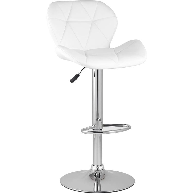 Барный Стул Jeroen Chair Белая Экокожа Белый Серебряный Барный Стул Jeroen Chair Белая Экокожа Белый Серебряный в Твери | Loft Concept