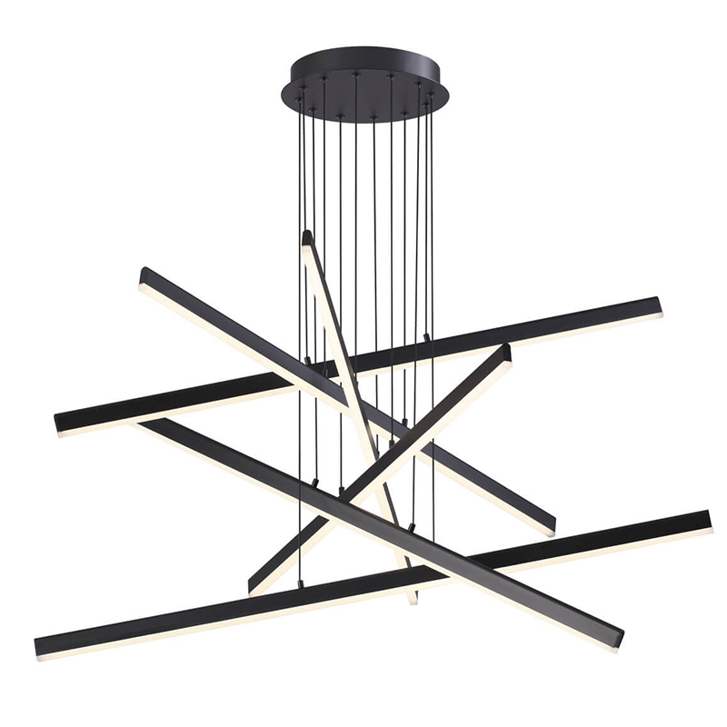 Люстра Rolf Six Black Lines Chandelier Черный Люстра Rolf Six Black Lines Chandelier Черный в Твери | Loft Concept