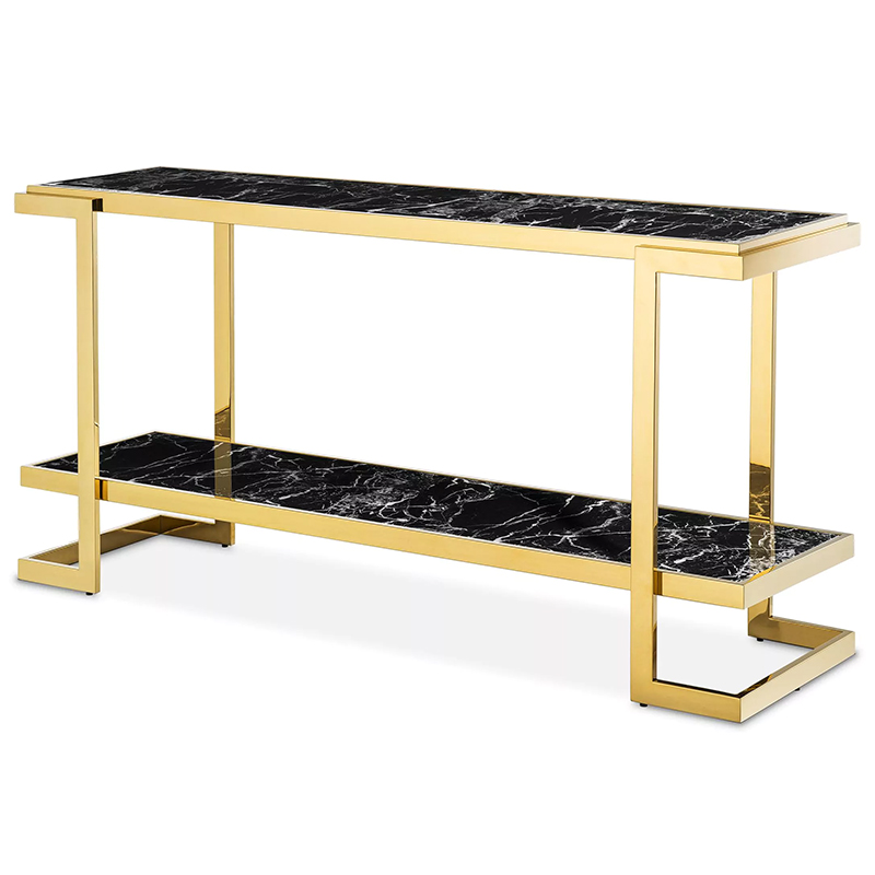 Консоль Eichholtz Console Table Senato Черный Мрамор Nero Глянцевое золото Консоль Eichholtz Console Table Senato Черный Мрамор Nero Глянцевое золото в Твери | Loft Concept