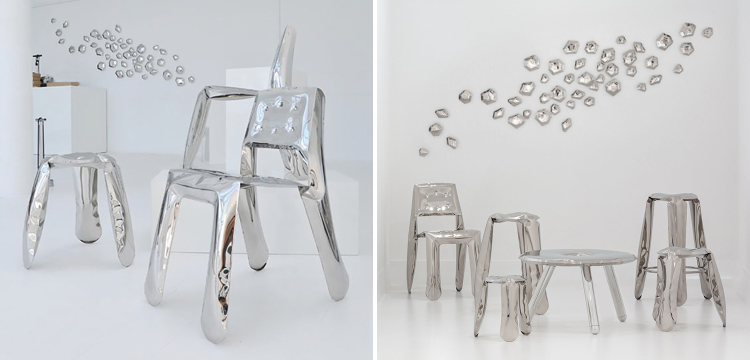 Стул Chippensteel 0.5 Polished Stainless Steel Seating by Zieta Chrome - фото