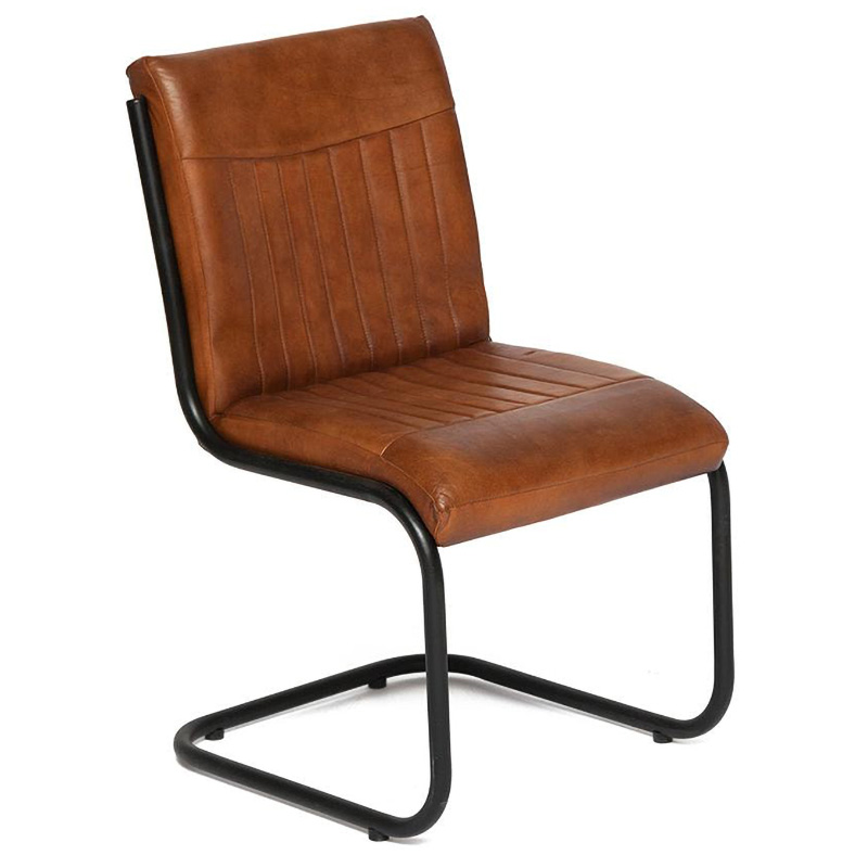 Стул из кожи буйвола Industrial leather chair Коричневый Черный в Твери | Loft Concept 