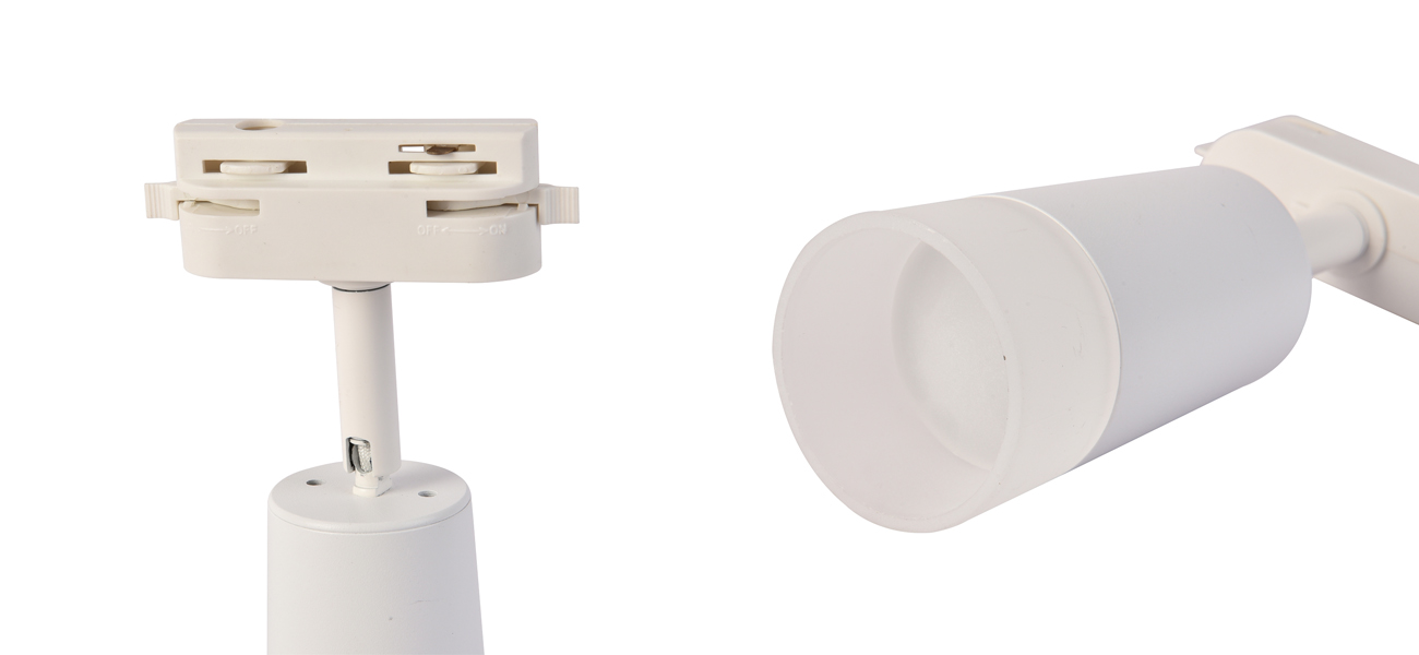 Трековая система в белом цвете с акриловыми рассеивателями Modern track - фото