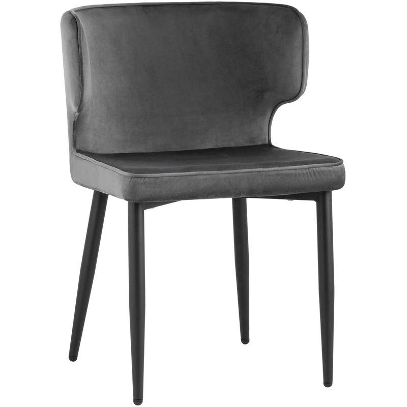 Стул Mateo Chair Серый Велюр Серый Черный Стул Mateo Chair Серый Велюр Серый Черный в Твери | Loft Concept