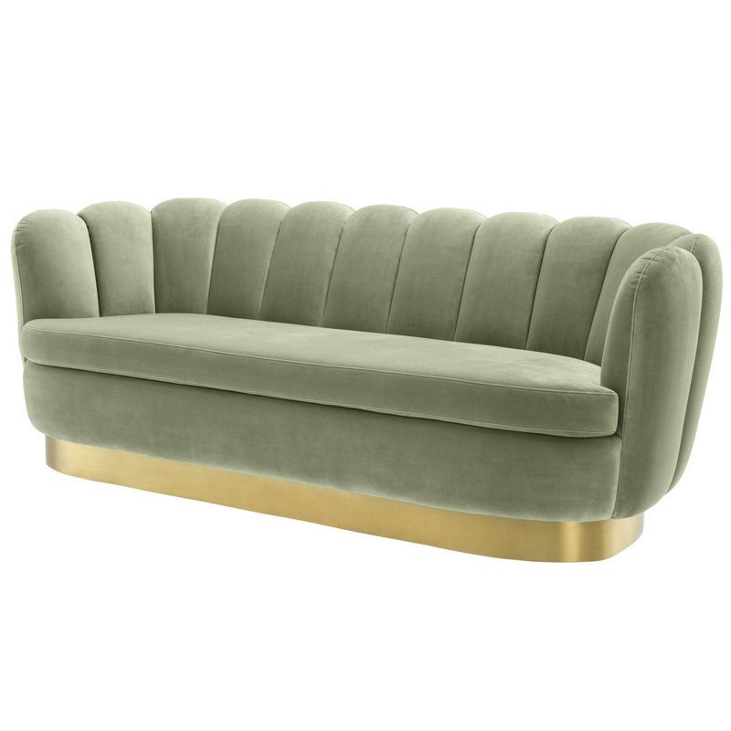 Диван Eichholtz Sofa Mirage pistache green Зеленый шалфей Латунь Диван Eichholtz Sofa Mirage pistache green Зеленый шалфей Латунь в Твери | Loft Concept
