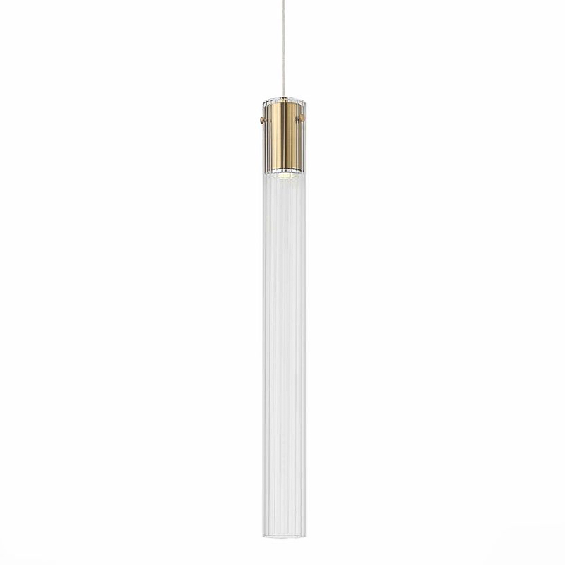 Подвесной светильник Jenae Glass Tube 65 Латунь Прозрачный Подвесной светильник Jenae Glass Tube 65 Латунь Прозрачный в Твери | Loft Concept