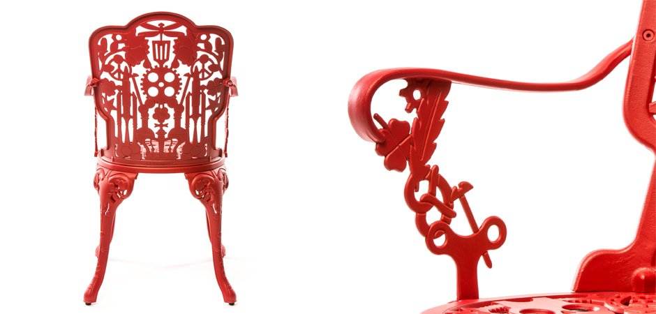 Стул Seletti Industry Collection ALUMINIUM ARMCHAIR – RED - фото №1