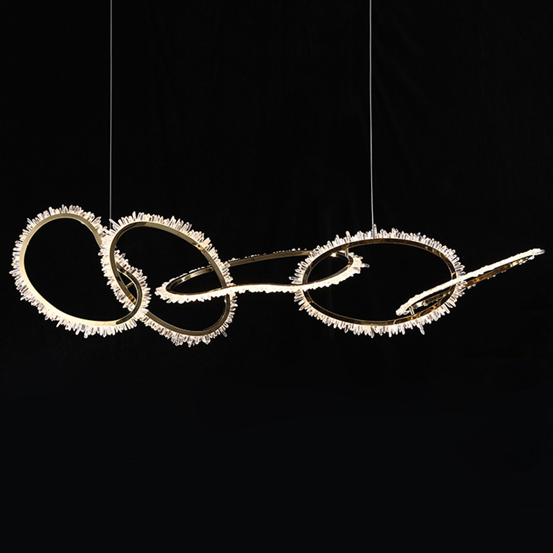 Люстра Chain Quartz Rings Crystal Chandelier Глянцевое золото Прозрачное Стекло Люстра Chain Quartz Rings Crystal Chandelier Глянцевое золото Прозрачное Стекло в Твери | Loft Concept