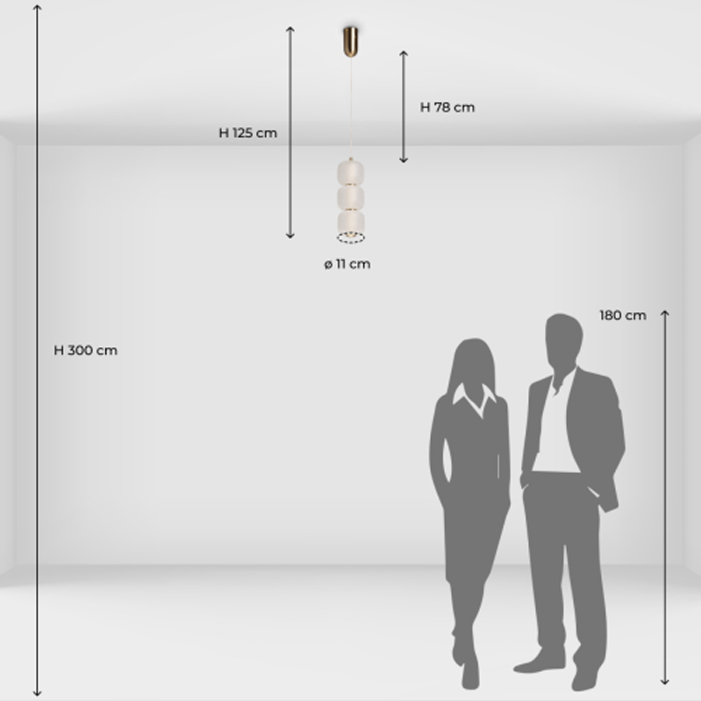 Подвесной светильник с 3-мя округлыми матовыми плафонами из белого стекла Golden Swirl в Твери