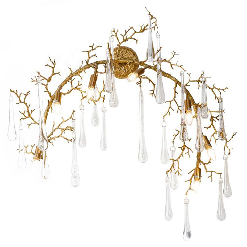 Бра Droplet Branch Gold Wall Lamp Золотой Прозрачное Стекло Бра Droplet Branch Gold Wall Lamp Золотой Прозрачное Стекло в Твери | Loft Concept