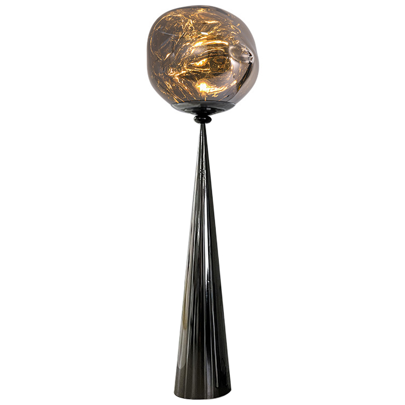Торшер Kaine Glass Metal Floor Lamp Прозрачное Стекло Черный Серебряный Стекло Смок Торшер Kaine Glass Metal Floor Lamp Прозрачное Стекло Черный Серебряный Стекло Смок в Твери | Loft Concept