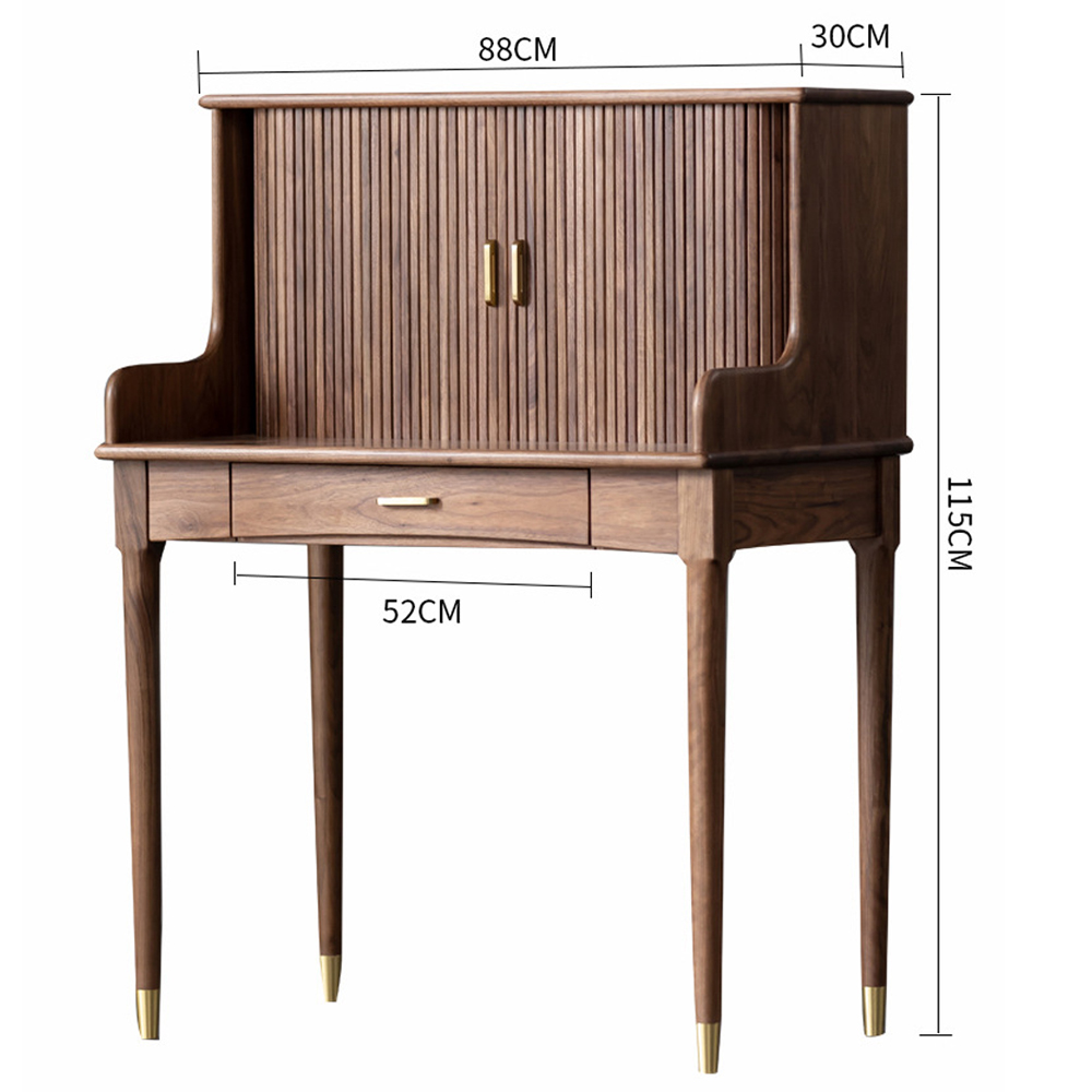 Туалетный стол деревянный с ящиком и зеркалом Moon Walnut Furniture Туалетный стол деревянный с ящиком и зеркалом Moon Walnut Furniture в Твери