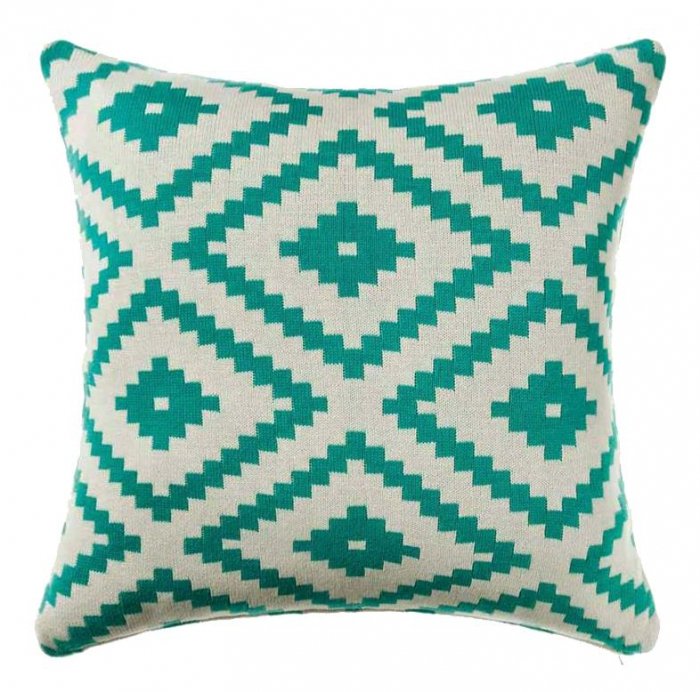 Подушка geometrical ornament бирюзовая Бирюзовый Подушка geometrical ornament бирюзовая Бирюзовый в Твери | Loft Concept