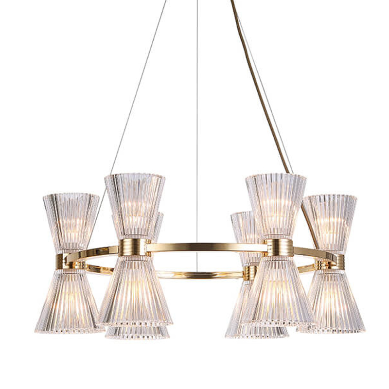Люстра Glass Horn Light gold 65 Глянцевое золото Прозрачное Стекло Люстра Glass Horn Light gold 65 Глянцевое золото Прозрачное Стекло в Твери | Loft Concept