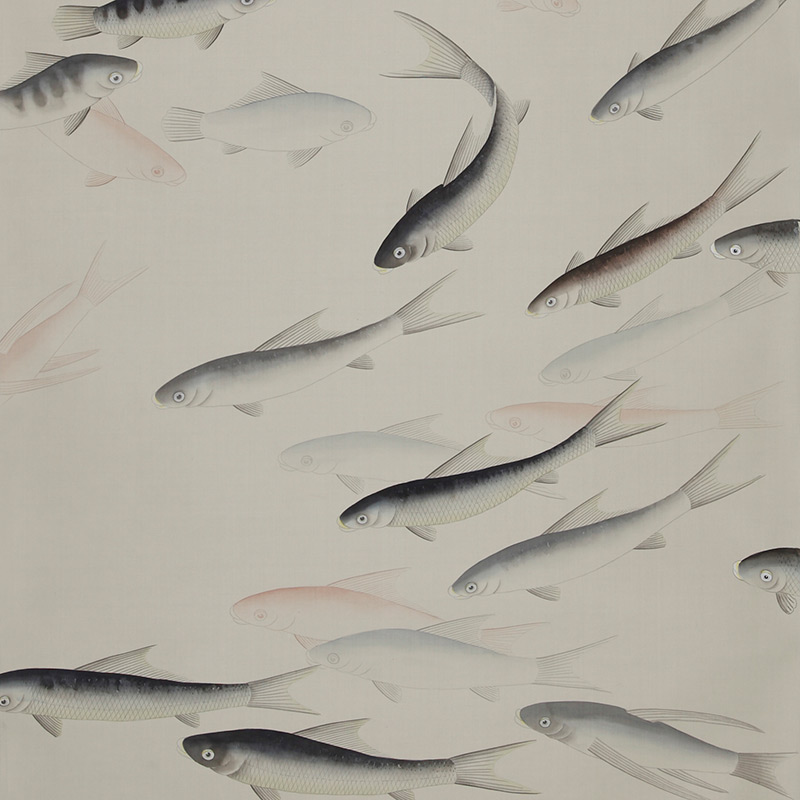 Обои ручная роспись Fishes Blue Pearl on Icefield dyed silk Обои ручная роспись Fishes Blue Pearl on Icefield dyed silk в Твери | Loft Concept