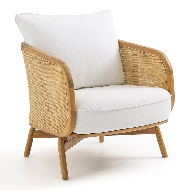 Кресло Uliva Wicker Chair Бежевый Белый в Твери | Loft Concept 