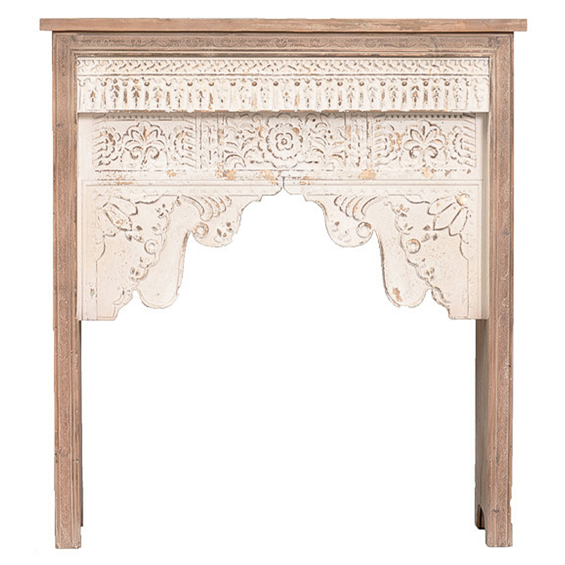 Консоль Indian Antique White Furniture Indra Console Бежевый Древесина Консоль Indian Antique White Furniture Indra Console Бежевый Древесина в Твери | Loft Concept