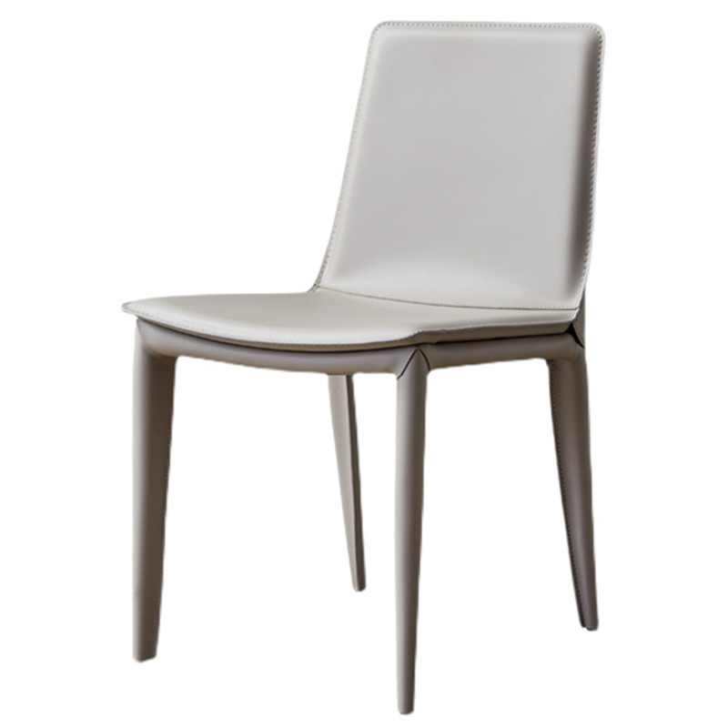 Стул с кожаной обивкой Elbert Chair White Белый Белый Стул с кожаной обивкой Elbert Chair White Белый Белый в Твери | Loft Concept