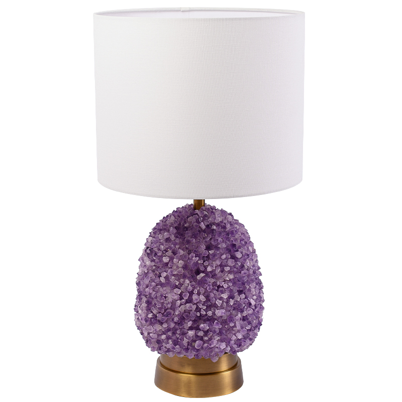 Настольная лампа с абажуром Riche Table Lamp Фиолетовый Латунь Белый Настольная лампа с абажуром Riche Table Lamp Фиолетовый Латунь Белый в Твери | Loft Concept