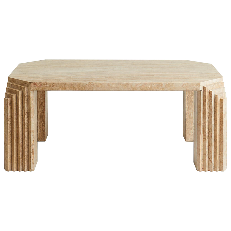 Кофейный стол Caleb Travertine Coffee Table Бежевый Коричневый Кофейный стол Caleb Travertine Coffee Table Бежевый Коричневый в Твери | Loft Concept