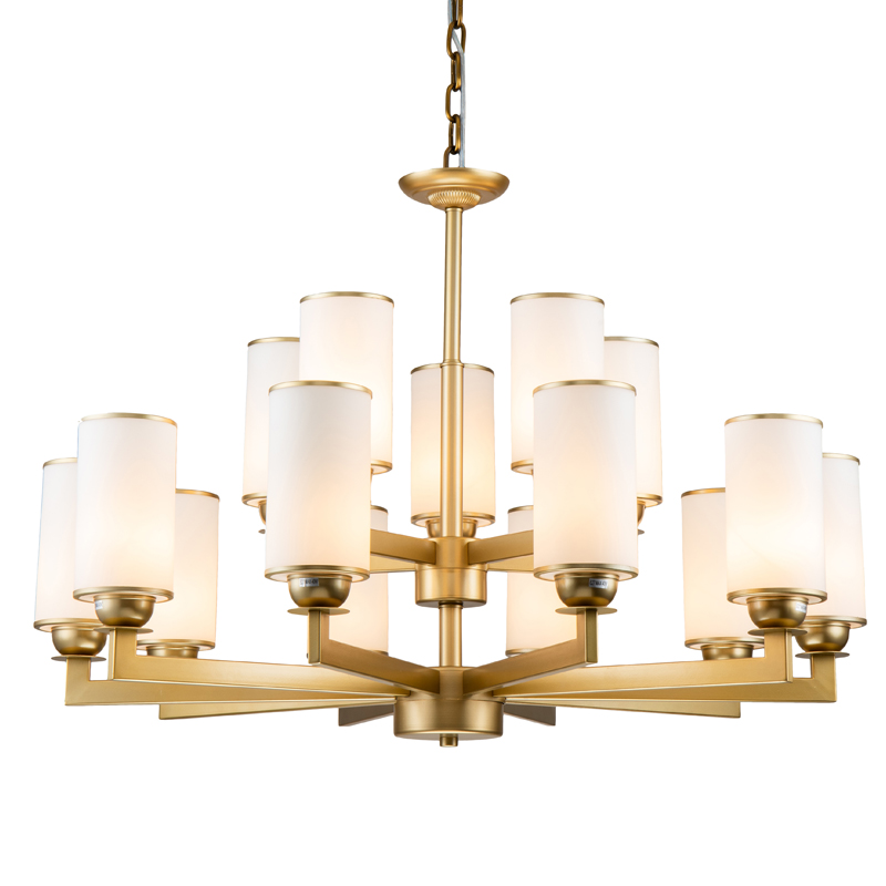 Люстра Amoret Chandelier 92 Латунь Белое матовое стекло Люстра Amoret Chandelier 92 Латунь Белое матовое стекло в Твери | Loft Concept