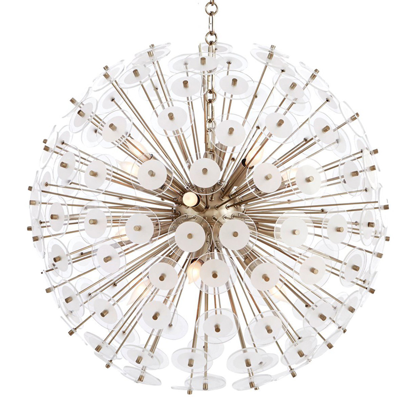 Люстра White Disco Glass Sputnik Chandelier 56 Серебряный Белый Люстра White Disco Glass Sputnik Chandelier 56 Серебряный Белый в Твери | Loft Concept