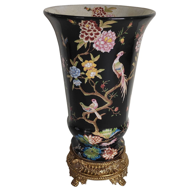 Ваза Black Vase Flowers Birds Бронза Черный Мульти Ваза Black Vase Flowers Birds Бронза Черный Мульти в Твери | Loft Concept
