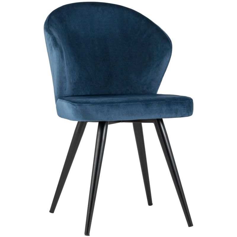 Стул Синий Бархат Volante Chair Синий Черный Стул Синий Бархат Volante Chair Синий Черный в Твери | Loft Concept