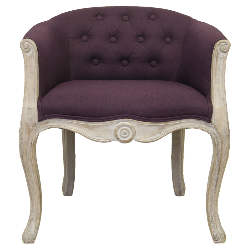 Кресло низкое в стиле прованс Louis French Armchair violet flax Фиолетовый Бежево-серый Кресло низкое в стиле прованс Louis French Armchair violet flax Фиолетовый Бежево-серый в Твери | Loft Concept