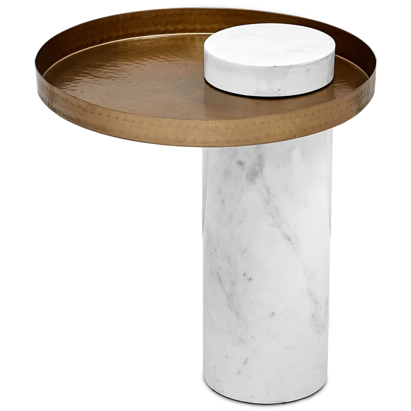 Приставной стол Parks Side Table Белый Золотой Приставной стол Parks Side Table Белый Золотой в Твери | Loft Concept