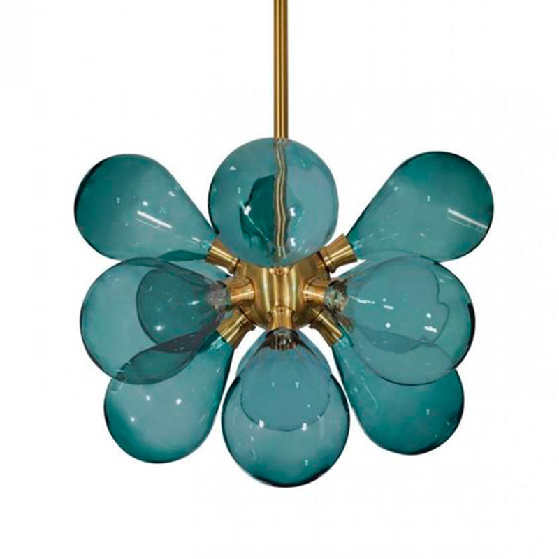 Люстра Simonet Chandelier Blue 50 см Голубой Золотой Люстра Simonet Chandelier Blue 50 см Голубой Золотой в Твери | Loft Concept