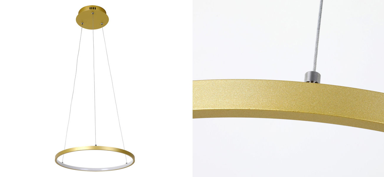 Кольцевая люстра золотого цвета 40 см - фото №1