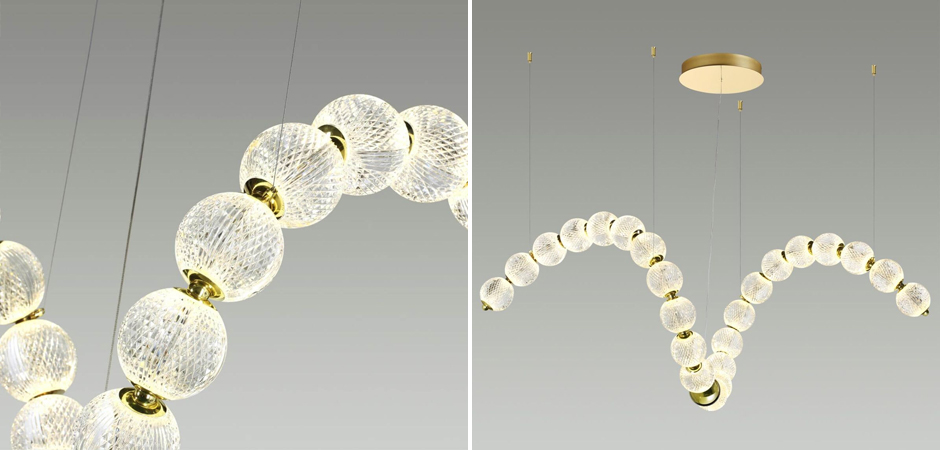 Светодиодная люстра Crystal Globule Spiral Золото Светодиодная люстра Crystal Globule Spiral Золото - Loft-Concept в Твери