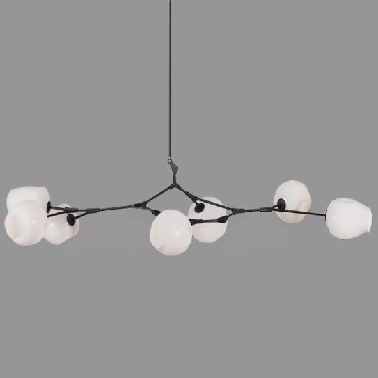 Люстра Сrumpled Bubble White Glass Черный Белый Люстра Сrumpled Bubble White Glass Черный Белый в Твери | Loft Concept