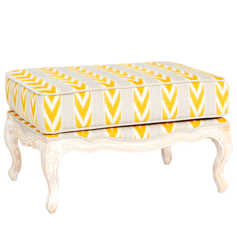 Пуф Ikat Pattern с желтым узором Белый Желтый Бежевый Пуф Ikat Pattern с желтым узором Белый Желтый Бежевый в Твери | Loft Concept