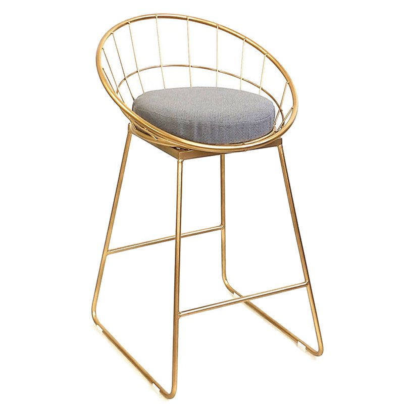 Барный стул Iron bar chair Golden Глянцевое золото Серый Барный стул Iron bar chair Golden Глянцевое золото Серый в Твери | Loft Concept