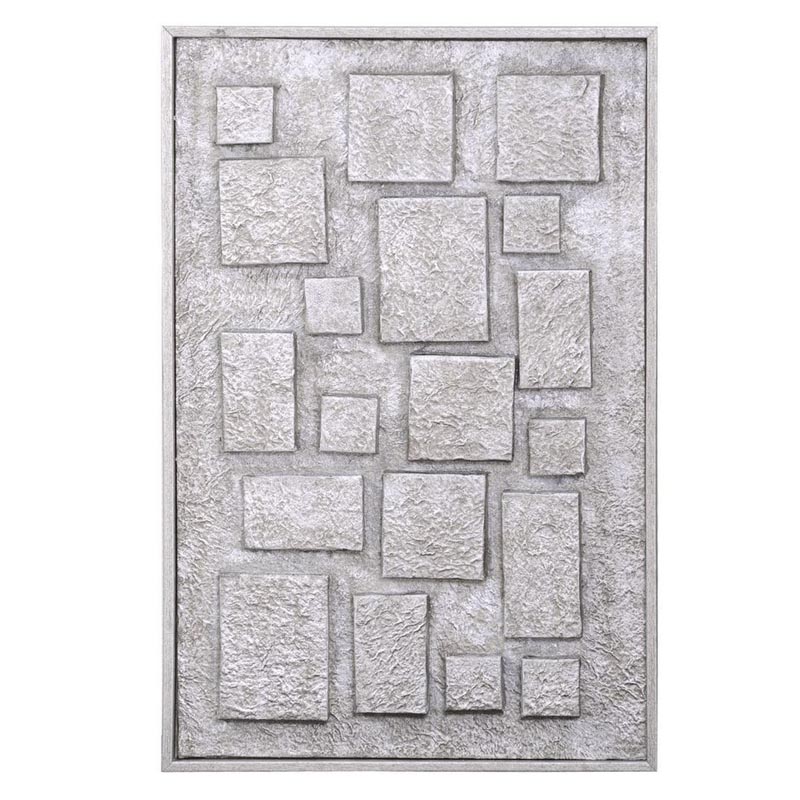 Панно Protruding Squares Серебряный Черный Панно Protruding Squares Серебряный Черный в Твери | Loft Concept