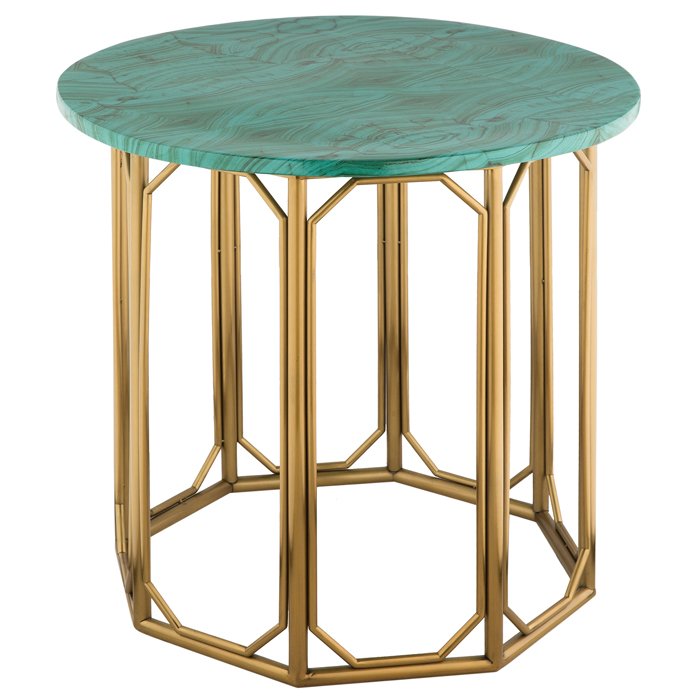 Malachite Modern Side Tables Малахит (зеленый) Золотой Malachite Modern Side Tables Малахит (зеленый) Золотой в Твери | Loft Concept
