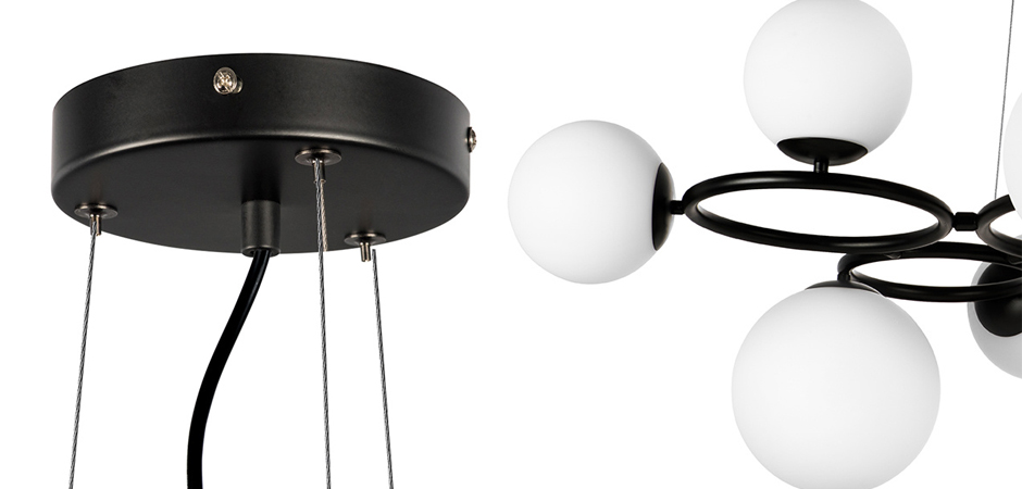 Люстра Bubbles on 4 Rings Chandelier Black - фото №1