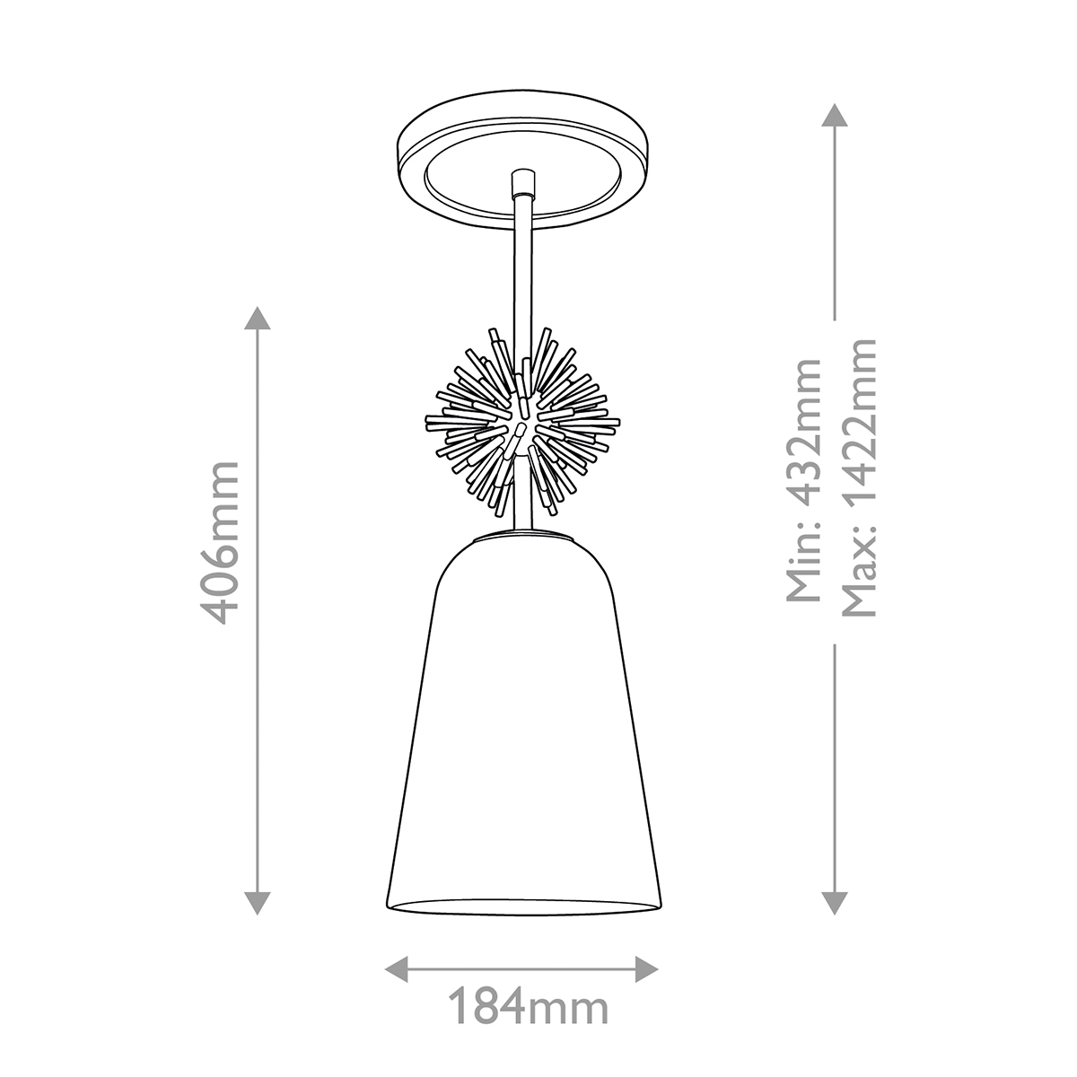 Подвесной светильник золотого цвета с колоколообразным стеклянным плафоном и декоративным элементом Elstead Lighting в Твери
