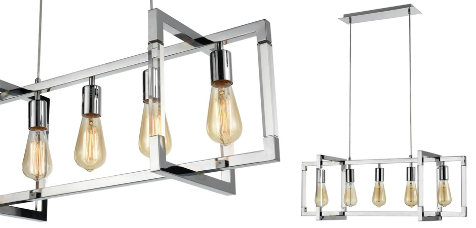 Подвесной светильник Transparent Strips Chromium 5 Подвесной светильник Transparent Strips Chromium 5 - Loft-Concept в Твери