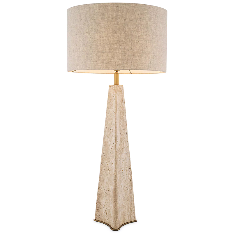 Настольная лампа Eichholtz Table Lamp Benson Бежевый Бежево-серый Латунь в Твери | Loft Concept 