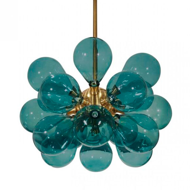Люстра Simonet Chandelier Blue 55 см Голубой Золотой в Твери | Loft Concept 