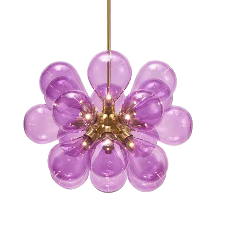 Люстра Simonet Chandelier Лиловый Золотой Люстра Simonet Chandelier Лиловый Золотой в Твери | Loft Concept