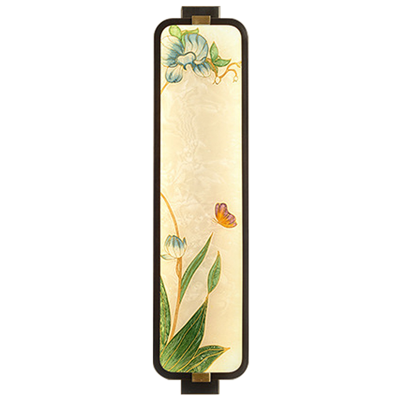 Настенный светильник Blue Flowers Butterfly Oriental Scenes Wall Lamp Мульти Бежевый Темная медь Настенный светильник Blue Flowers Butterfly Oriental Scenes Wall Lamp Мульти Бежевый Темная медь в Твери | Loft Concept