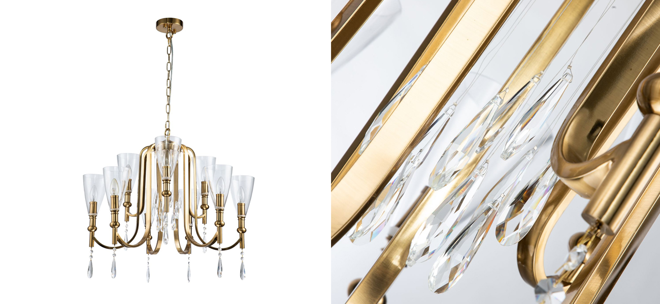 Люстра с хрустальными подвесками Rosalia D70 см - фото