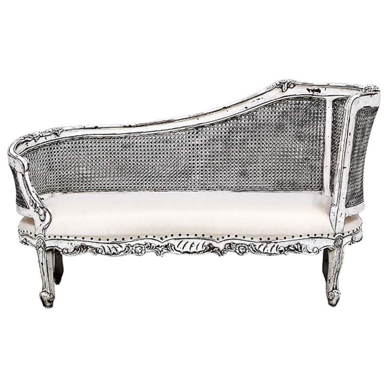 Кушетка Maria Antoinette Side Sofa Белый винтажная патина Белый Кушетка Maria Antoinette Side Sofa Белый винтажная патина Белый в Твери | Loft Concept