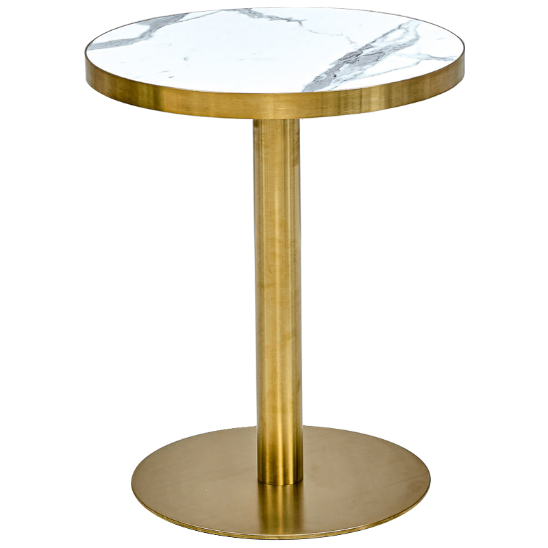 Обеденный стол Sancho Dinner Table Белый Глянцевое золото Обеденный стол Sancho Dinner Table Белый Глянцевое золото в Твери | Loft Concept